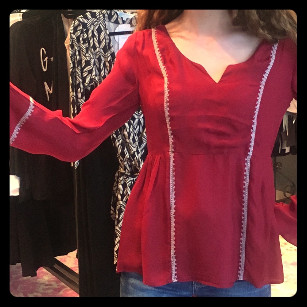 Tangerine NYC bell sleeve top